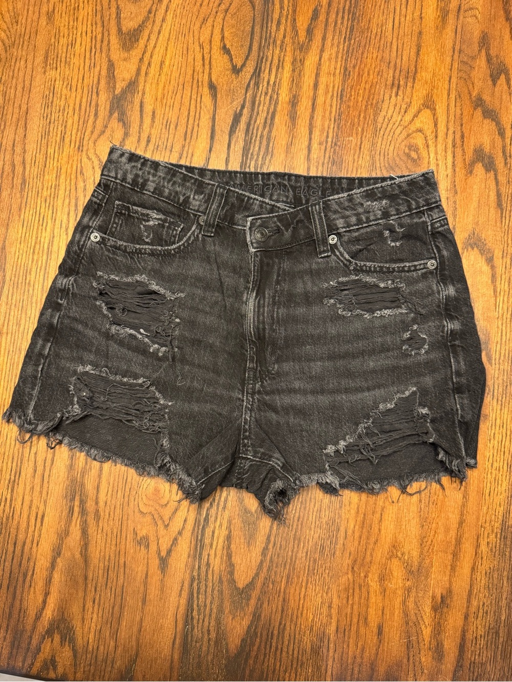 American Eagle Outfitters Women's Distressed Cutoff Black  Shorts Size 6